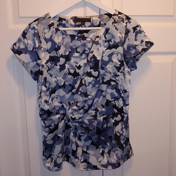 Banana Republic Abstract Floral Twist Front Top - Picture 1 of 7